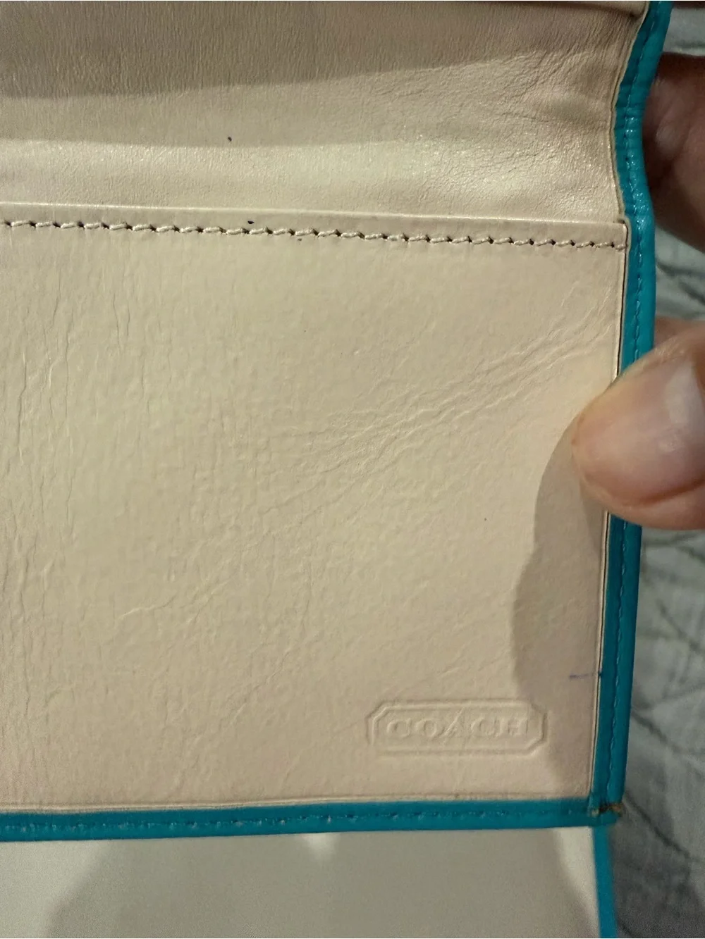 Coach Turquoise Signature Continental Wallet Set Y2K - Picture 7 of 7